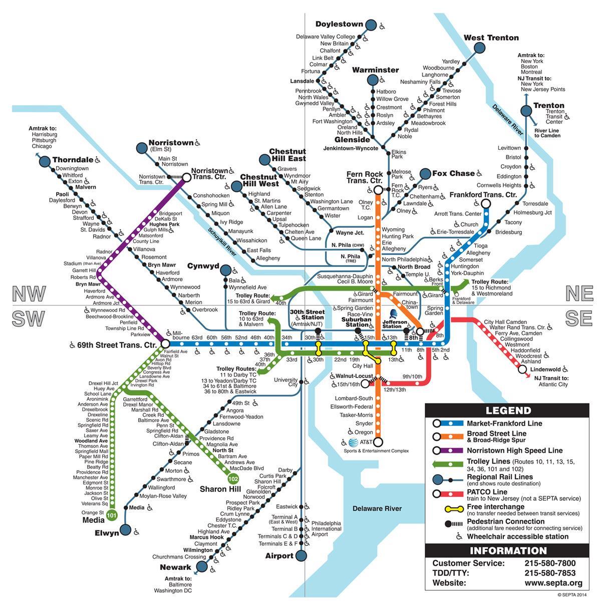 kartta metro Phila