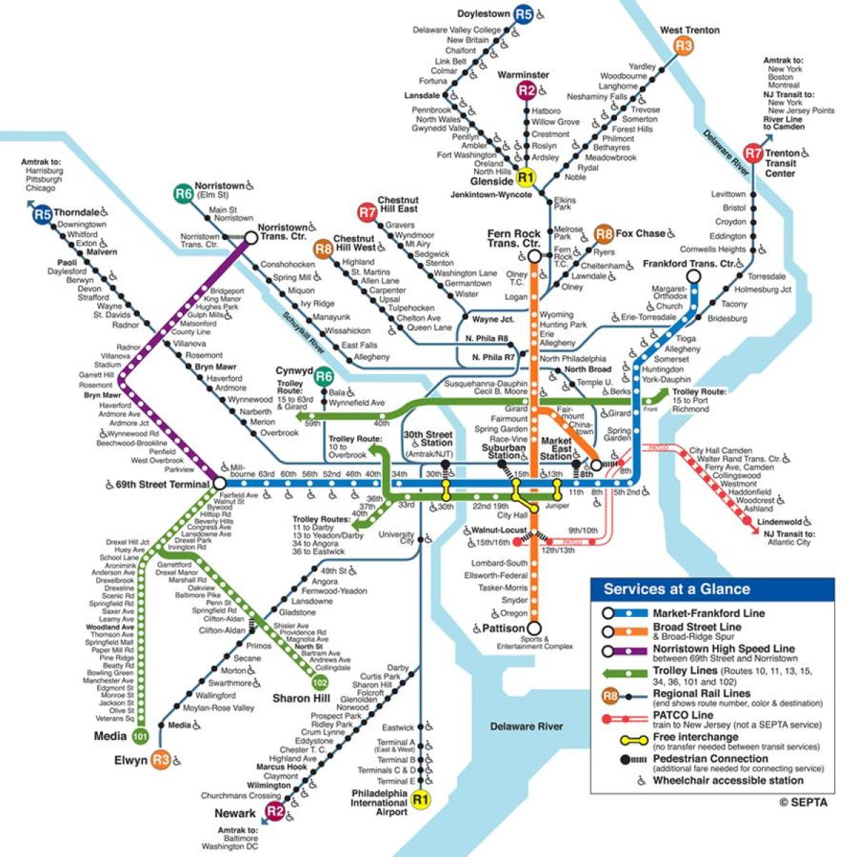 Philly metro kartta