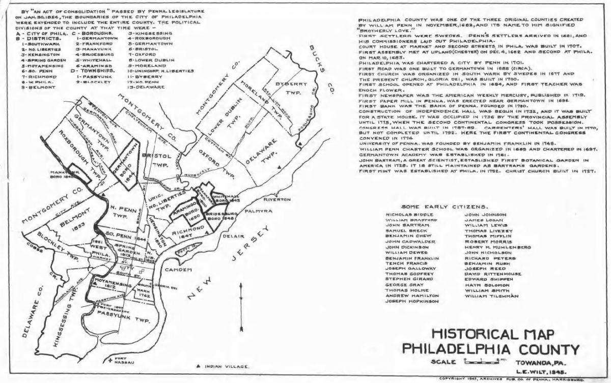 Philadelphia county kartta