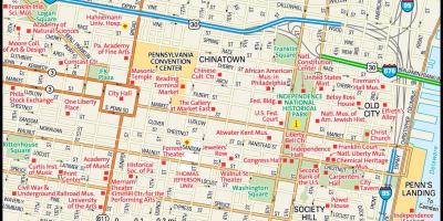 Kartta Philadelphia downtown