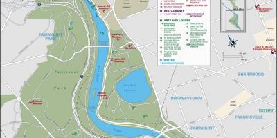 Kartta fairmount park-Philadelphia