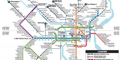 Kartta metro Phila