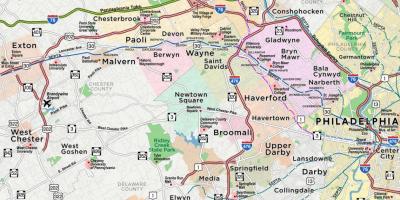 Kartta main line Philadelphia